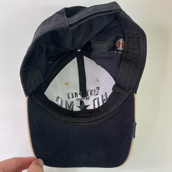 Harley Davidson Baseball Hat Cap Ride Free Black Tan Motorcycle - Picture 5 of 5